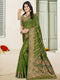 Deeva Sarees Olive Green Silk Saree